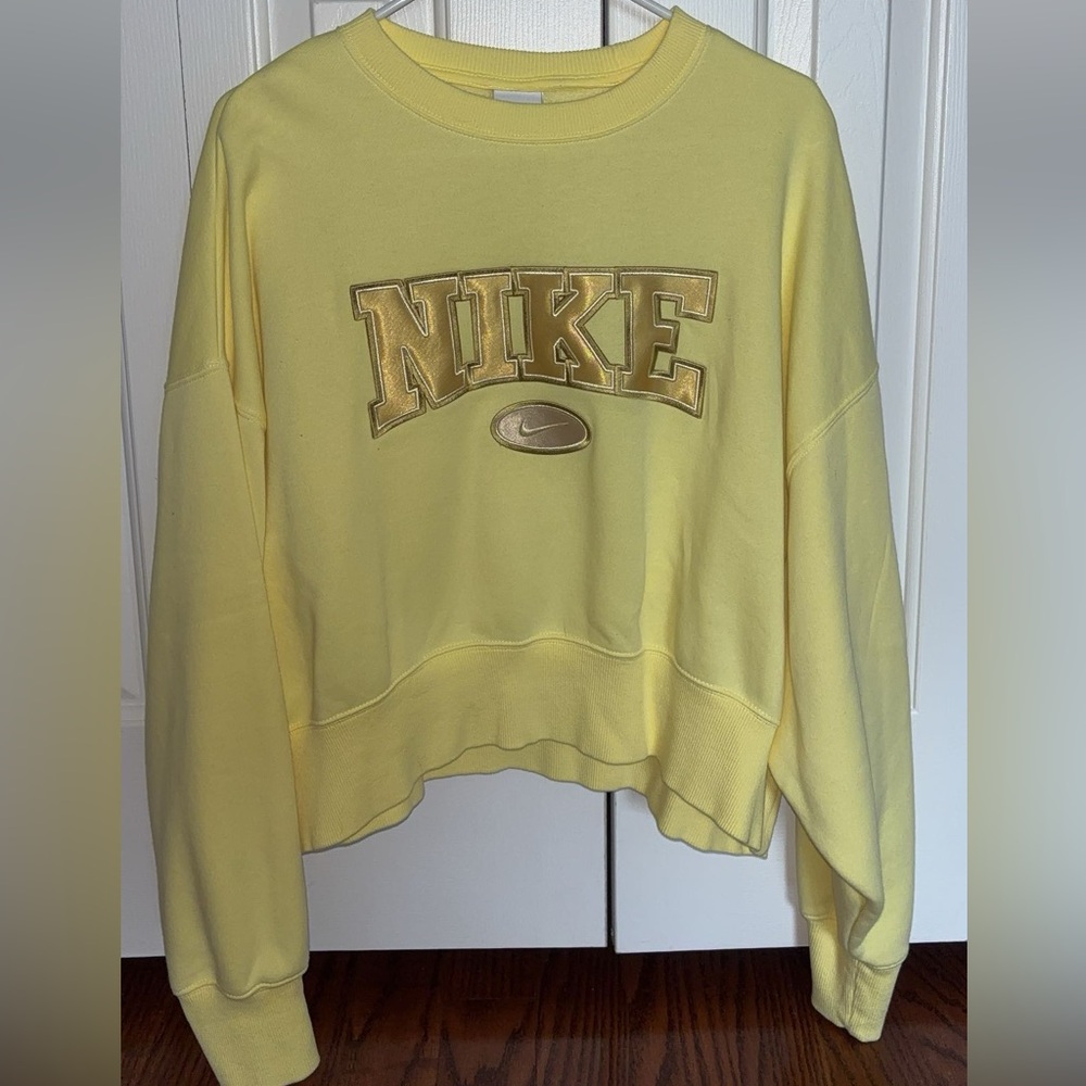 Nike Women's Yellow Logo Sweatshirt